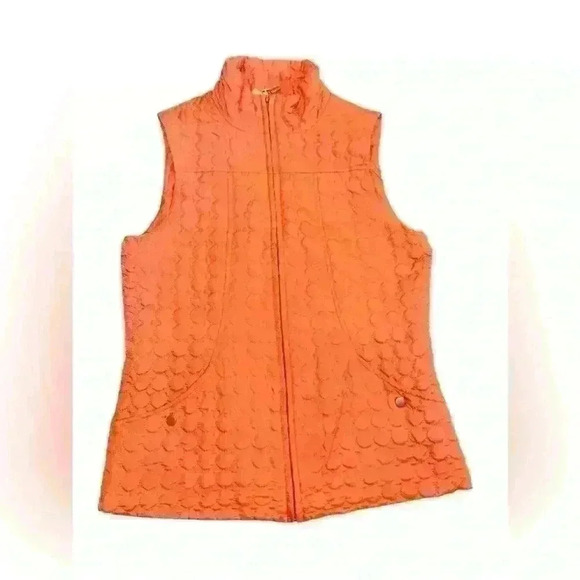 KATE PARK Full Zip Lightweight Terra Cotta QUILTED VEST Pockets Size Small - Picture 1 of 5